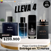 COMBO (SAUVAGE DIOR | BLEU CHANEL | 212 VIP BLACK | BVLGARI MAN IN BLACK) [COMPRE 2 LLEVA 4]